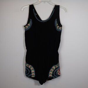 Shoreline Black Embroidered Romper S/M